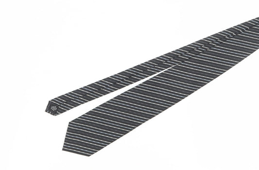 Thomas Nash Men's Black Striped Polyester Tie