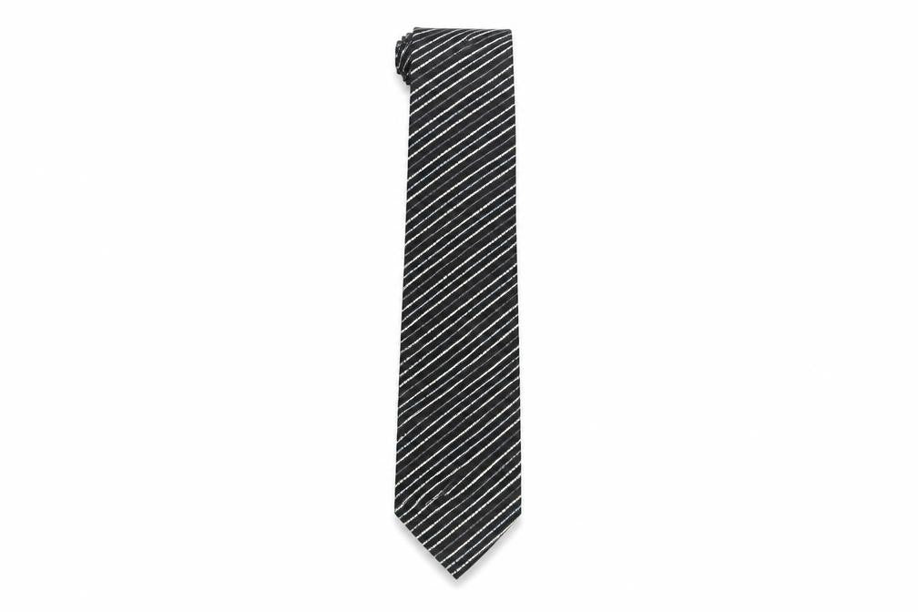 Mens Thomas Nash Black Striped 100% Polyester  Tie