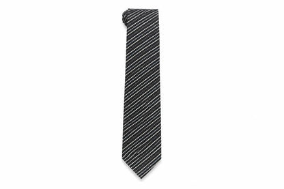 Mens Thomas Nash Black Striped 100% Polyester  Tie