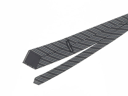 Thomas Nash Men's Black Striped Polyester Tie