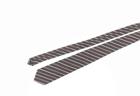 Pierre Cardin Men's Brown Striped Silk Tie