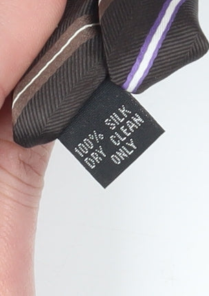 Pierre Cardin Men's Brown Striped Silk Tie