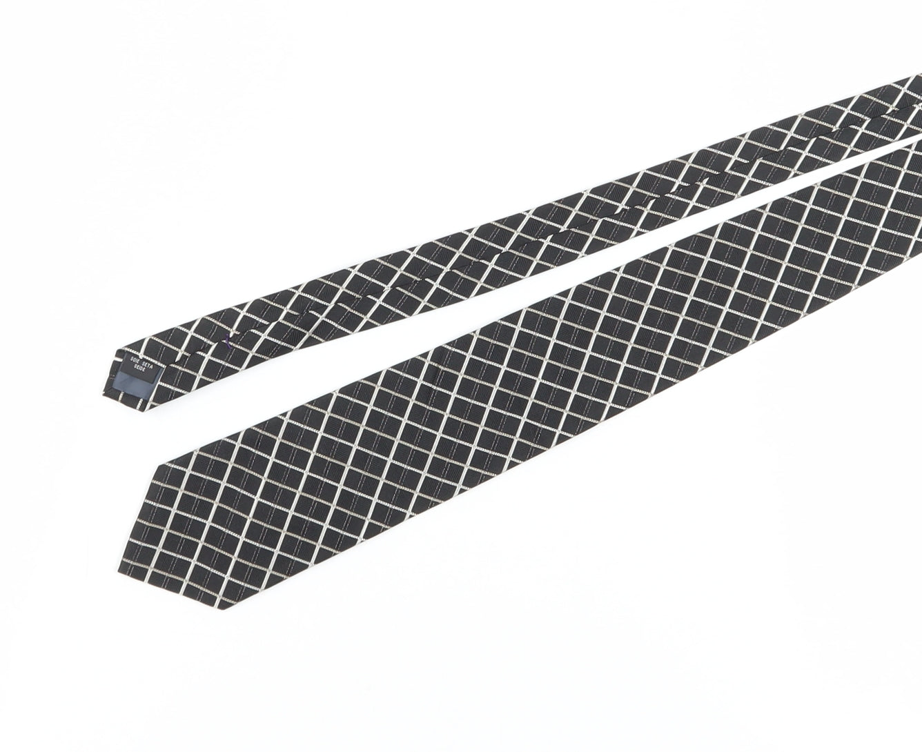 Mens Dehavilland Black Plaids & Checks 100% Silk  Tie
