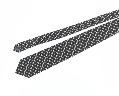 Mens Dehavilland Black Plaids & Checks 100% Silk  Tie