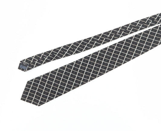 Mens Dehavilland Black Plaids & Checks 100% Silk  Tie