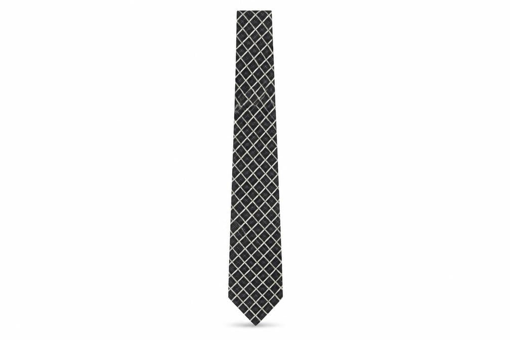 Mens Dehavilland Black Plaids & Checks 100% Silk  Tie