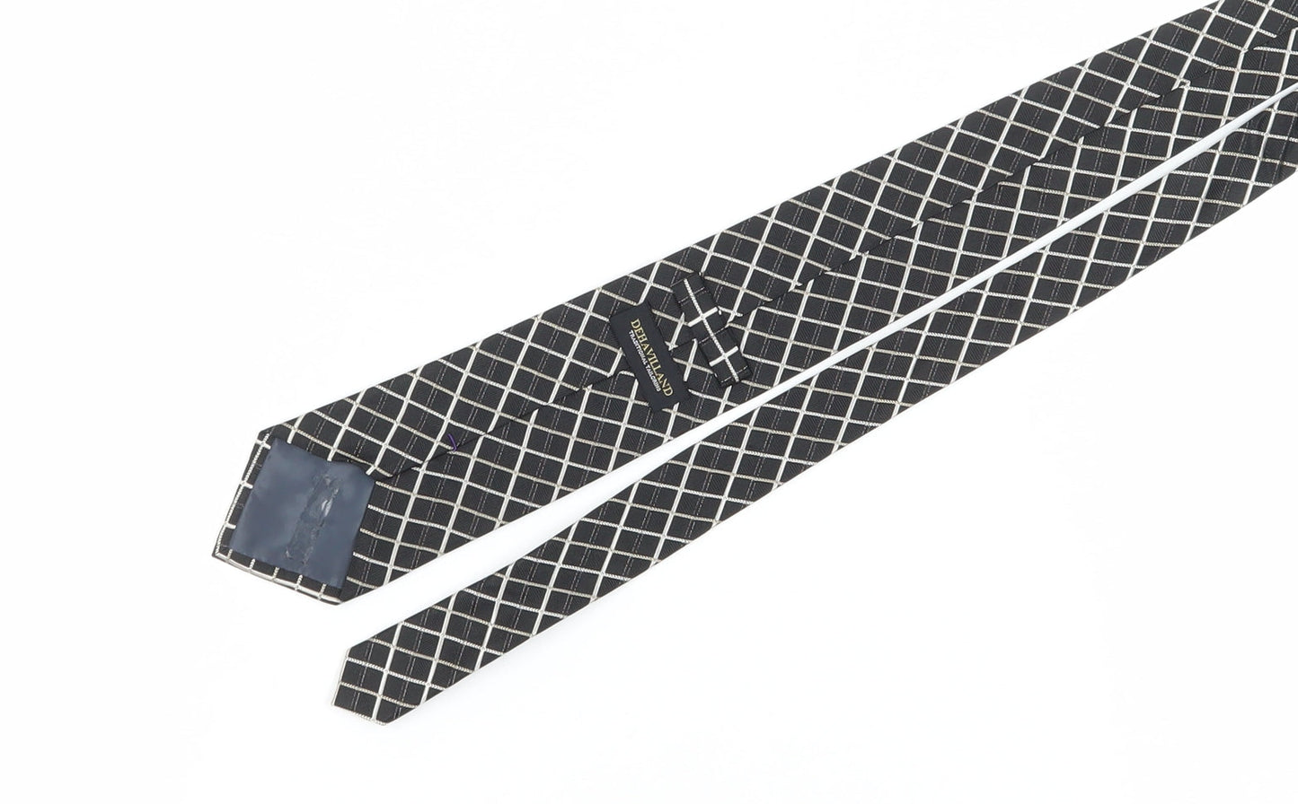 Mens Dehavilland Black Plaids & Checks 100% Silk  Tie