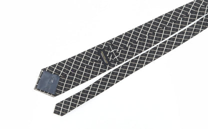 Mens Dehavilland Black Plaids & Checks 100% Silk  Tie