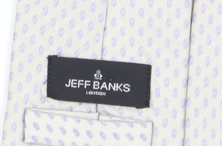 Jeff Banks Men's Ivory Silk Polka Dot Tie One Size