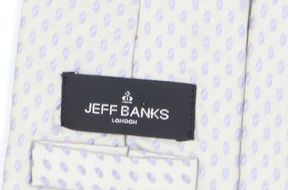 Jeff Banks Men's Ivory Silk Polka Dot Tie One Size