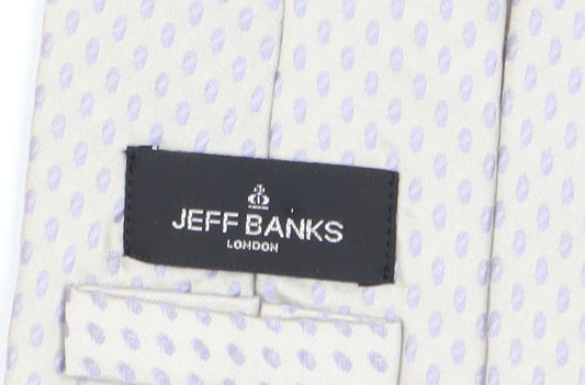 Jeff Banks Men's Ivory Silk Polka Dot Tie One Size