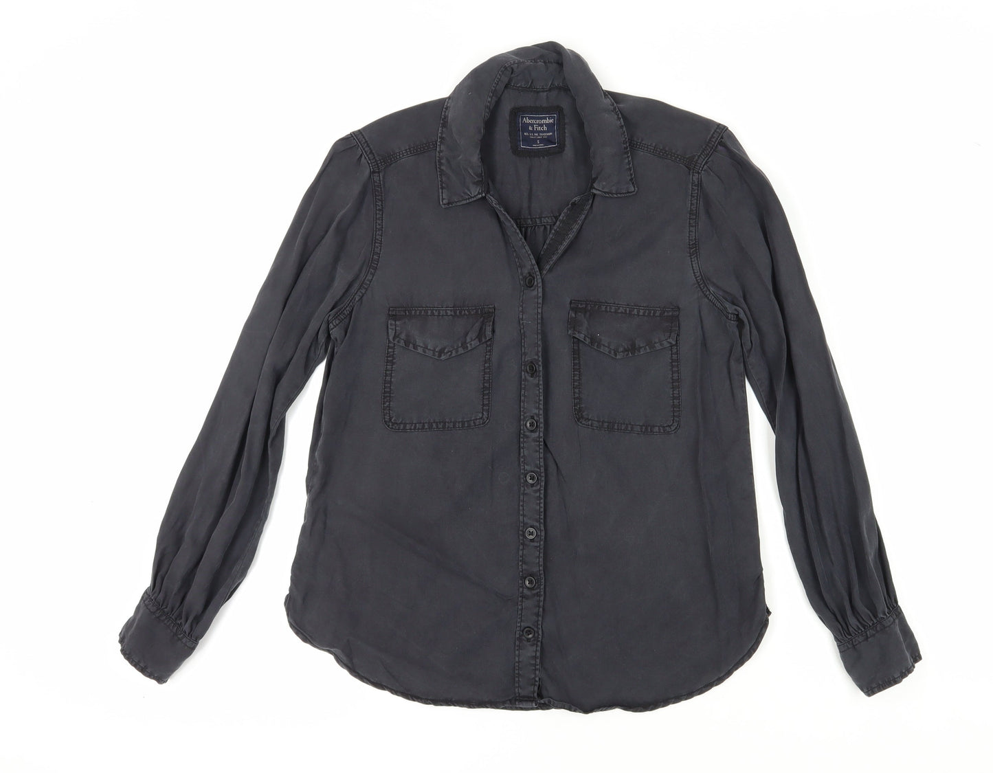 Abercrombie & Fitch Women's Black Button-Up Shirt, Size S