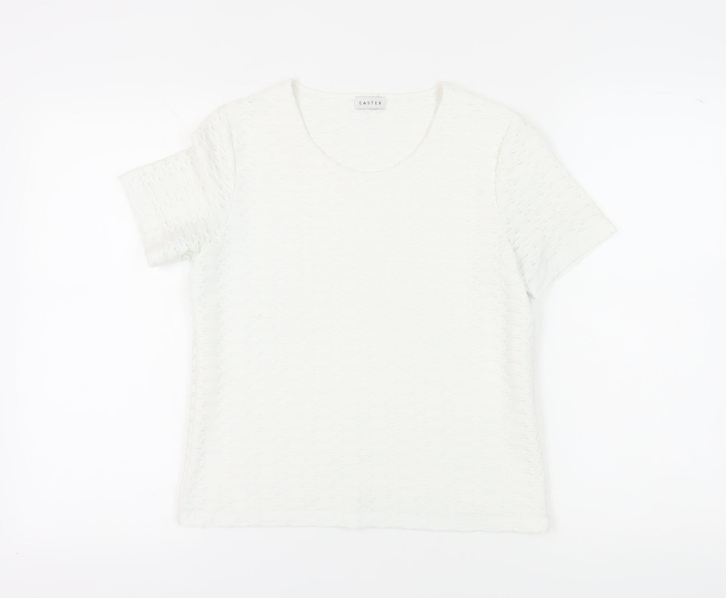 Womens UK Size 10 Eastex White Basic T-Shirt