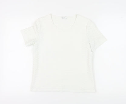 Womens UK Size 10 Eastex White Basic T-Shirt