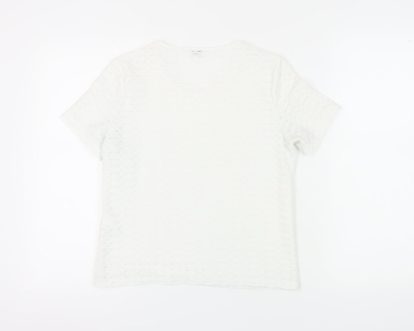 Womens UK Size 10 Eastex White Basic T-Shirt