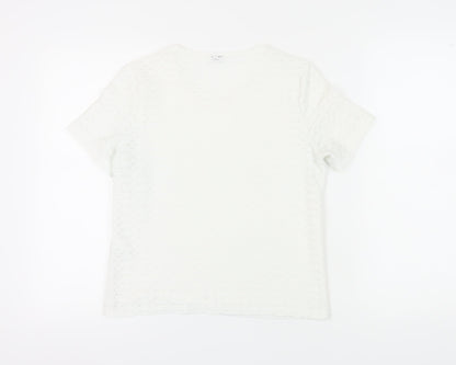 Womens UK Size 10 Eastex White Basic T-Shirt