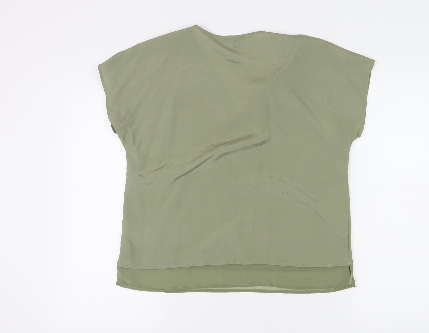 DKNY Women’s Green V-Neck Sleeveless Blouse