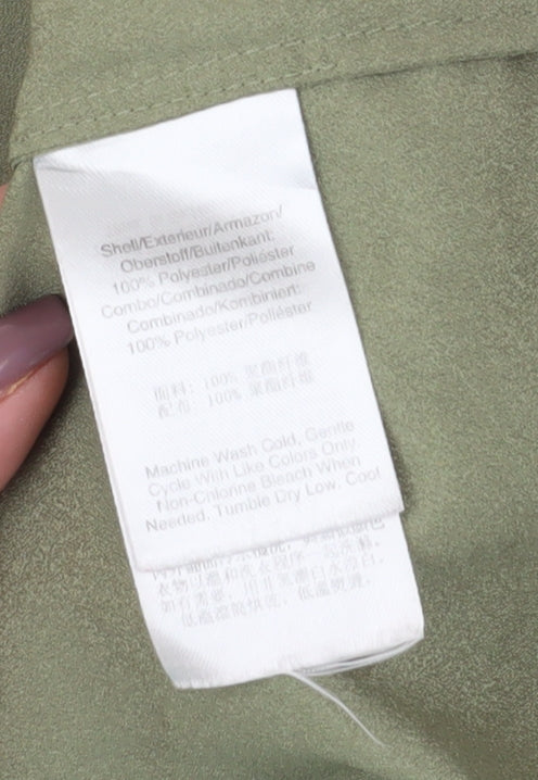 DKNY Women’s Green V-Neck Sleeveless Blouse