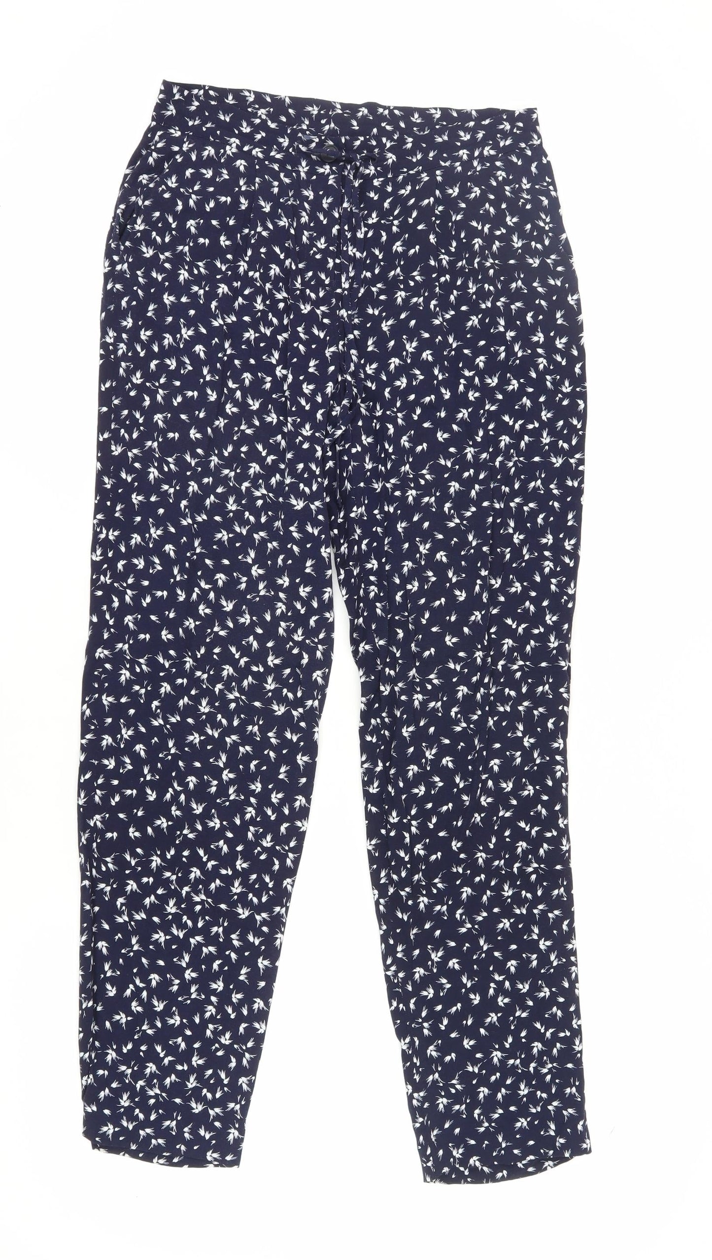 Womens UK Size 8 Jigsaw Regular Fit Cropped Blue Trousers