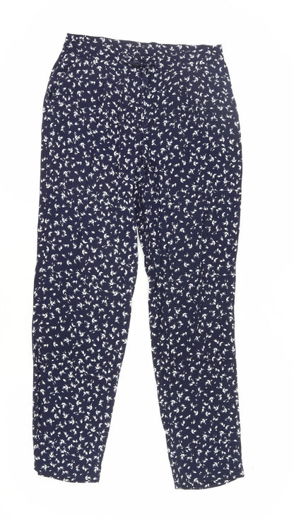 Womens UK Size 8 Jigsaw Regular Fit Cropped Blue Trousers