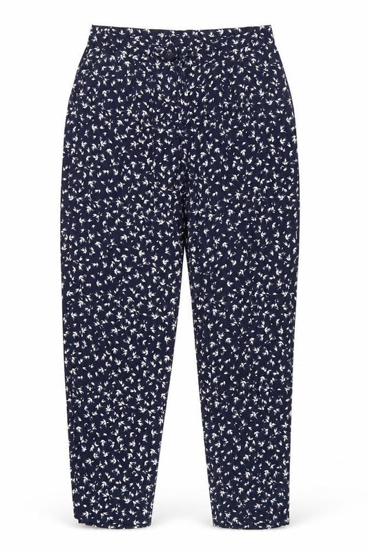 Womens UK Size 8 Jigsaw Regular Fit Cropped Blue Trousers