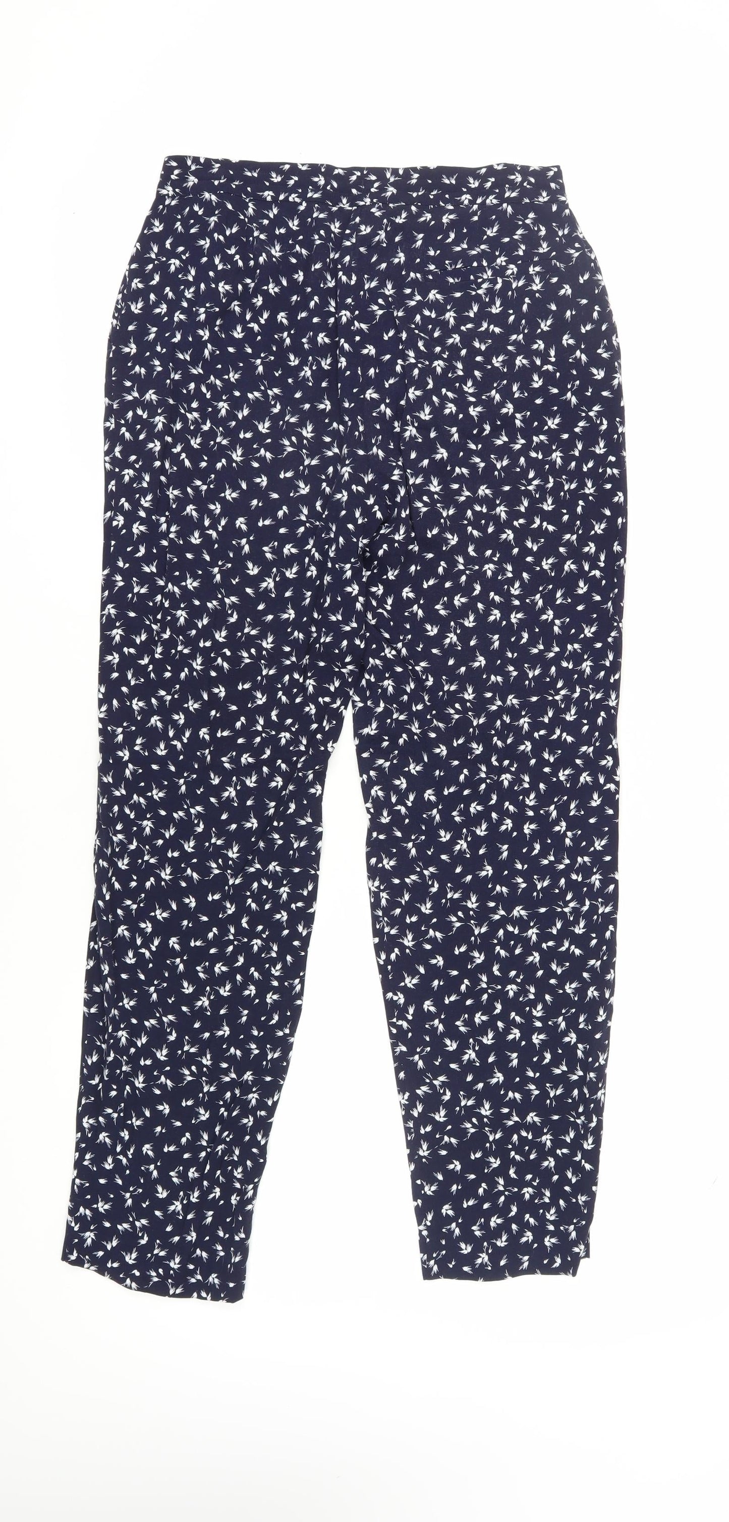 Womens UK Size 8 Jigsaw Regular Fit Cropped Blue Trousers