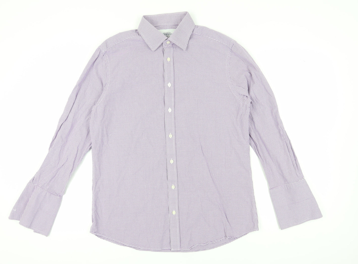 Mens UK Collar Size 42 Charles Tyrwhitt Smart Purple  Dress Shirt