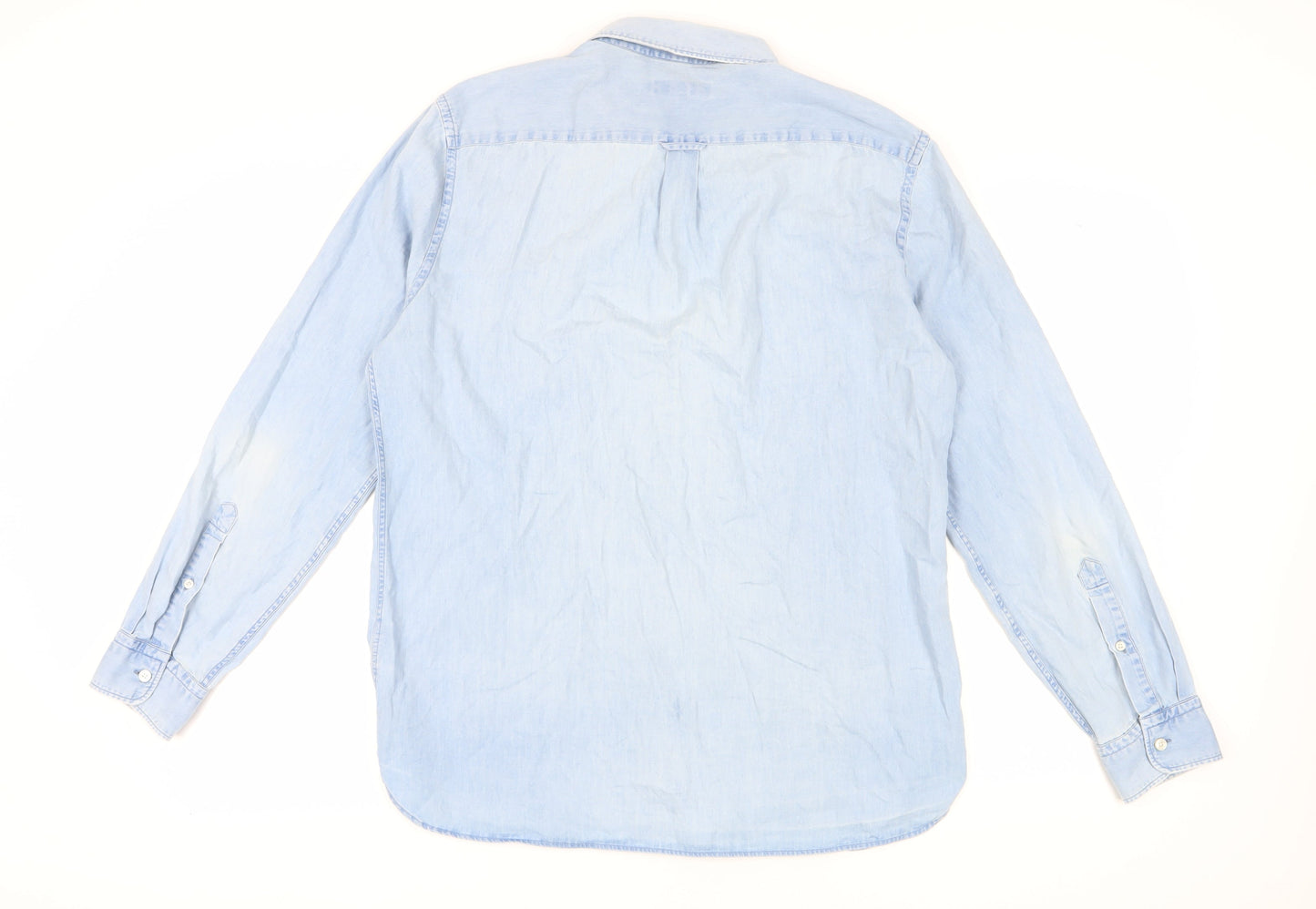 Jaeger Men's Blue Denim Button-Up Shirt XL