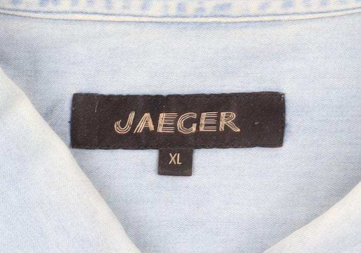 Jaeger Men's Blue Denim Button-Up Shirt XL