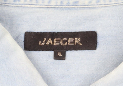 Jaeger Men's Blue Denim Button-Up Shirt XL