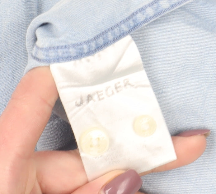 Jaeger Men's Blue Denim Button-Up Shirt XL