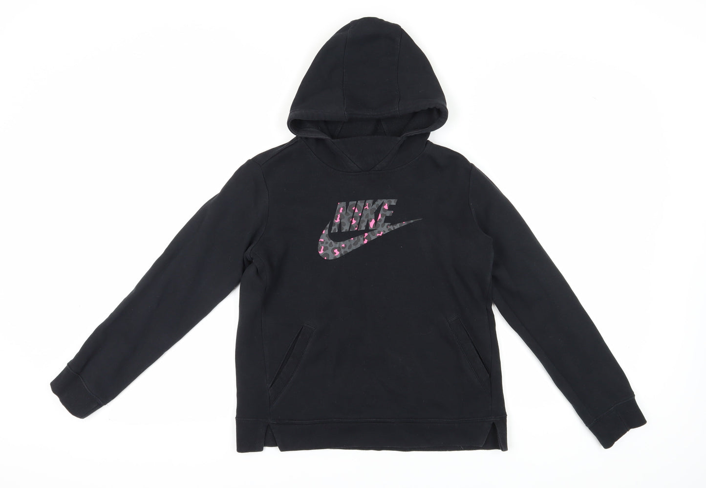 Nike Girls Black Graphic Print Hoodie XL