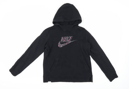 Nike Girls Black Graphic Print Hoodie XL