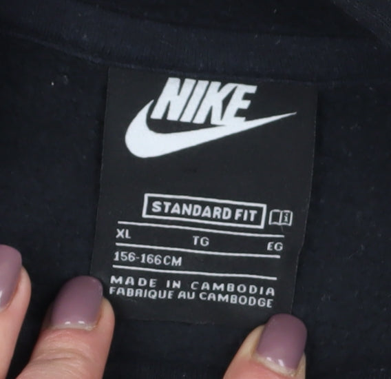 Nike Girls Black Graphic Print Hoodie XL