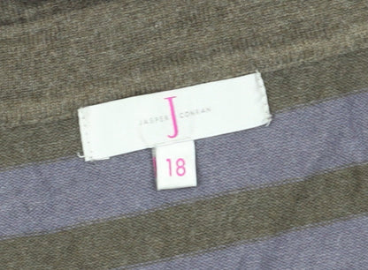 Jasper Conran Women's Multicoloured Striped T-Shirt Size 18