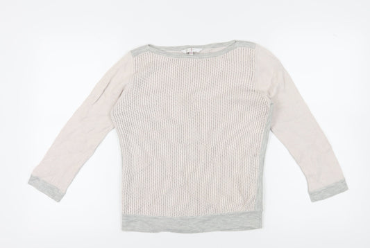 Jasper Conran Women's Ivory Boat Neck Jumper Size 10