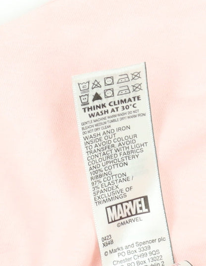 Marks and Spencer Marvel Unisex Kids Pink T-Shirt 10-11 Years