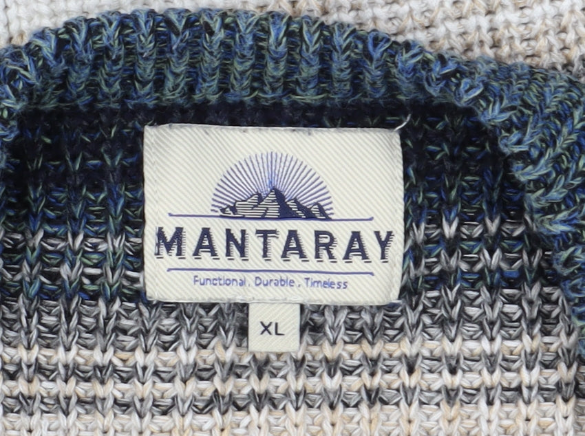 Mantaray Men's XL Multicoloured Striped Pullover Jumper