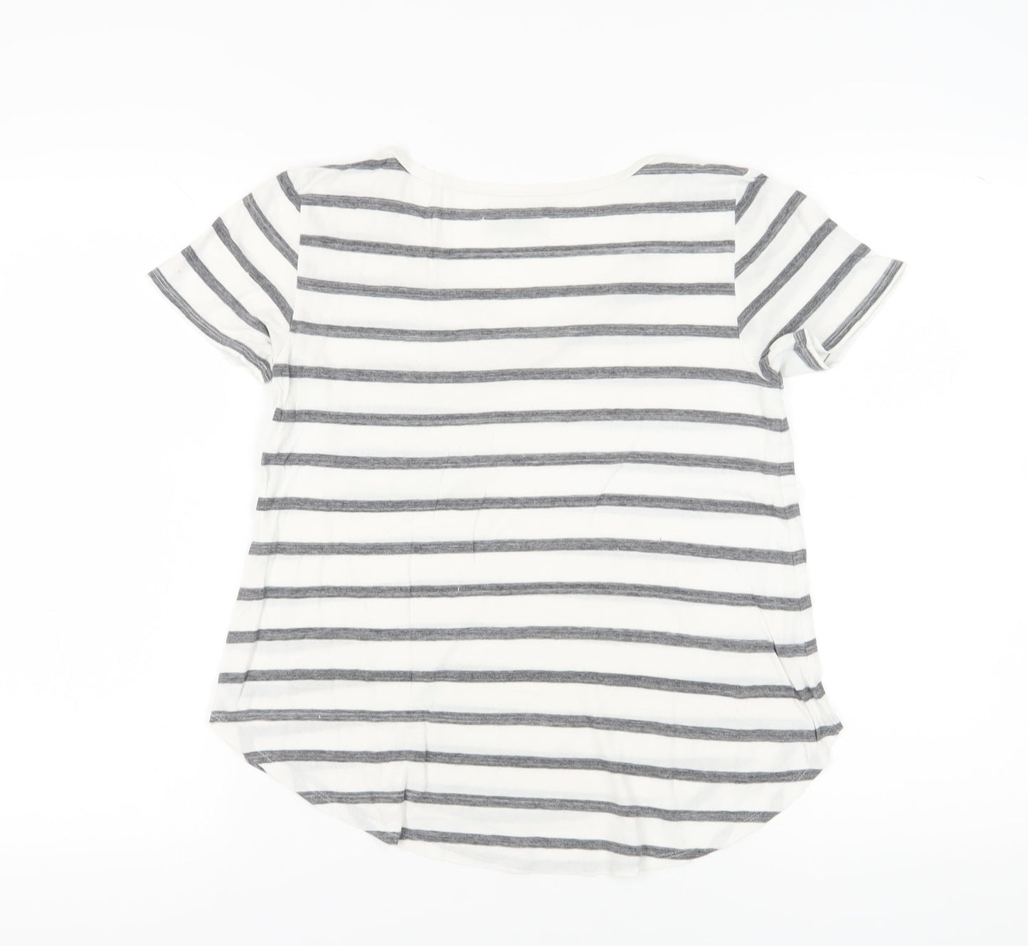 Abercrombie & Fitch Women's White Striped T-Shirt XS