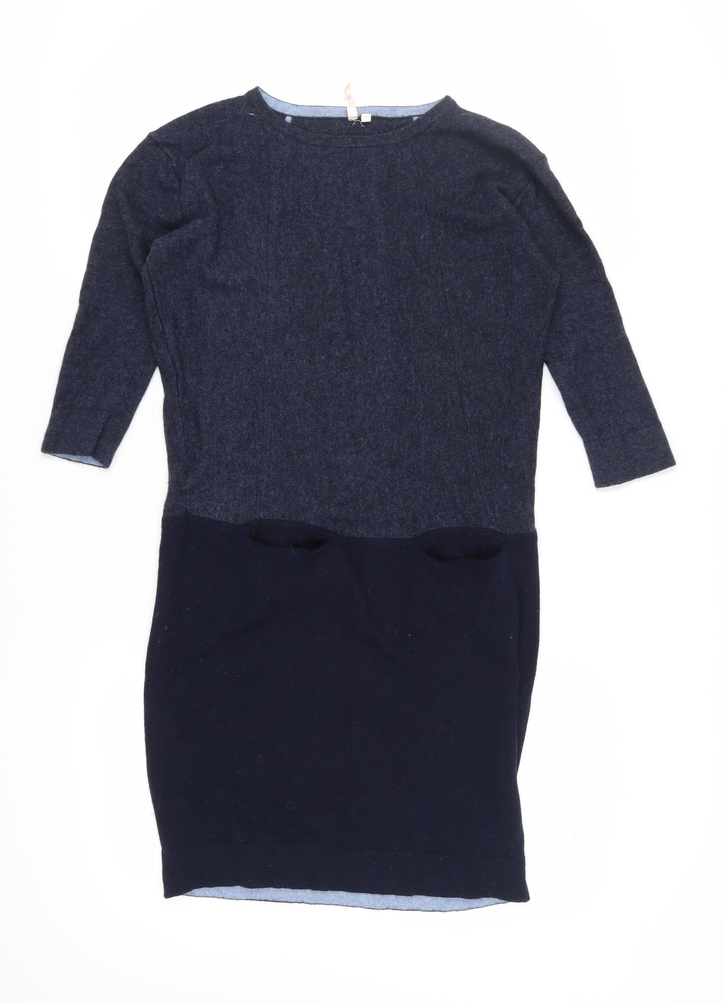 No Label Women's Blue Knit Shift Dress Size 14