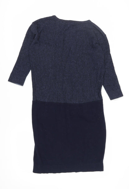 No Label Women's Blue Knit Shift Dress Size 14