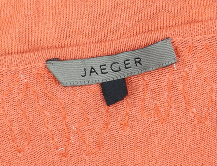 Jaeger Women's Orange XL Pullover Jumper V-Neck