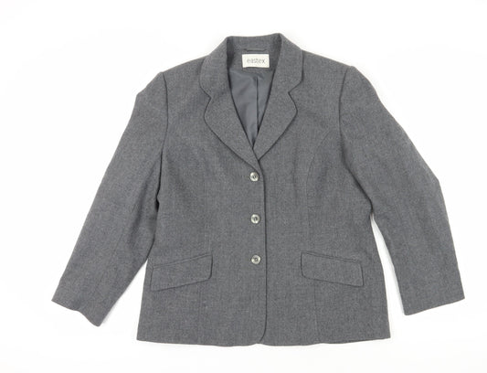 Eastex Women's Grey Blazer, Size 12, Wool Business/F