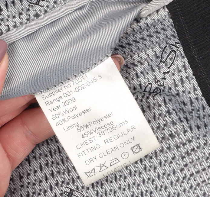 Mens UK Size 38 Ben Sherman Regular Black Suit Jacket