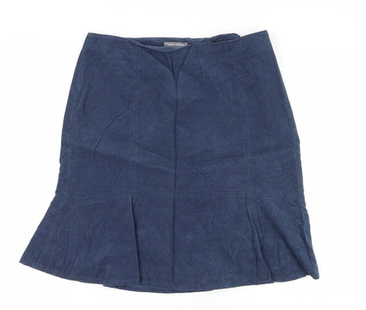 Laura Ashley Women's Blue Cotton Skirt Size 16