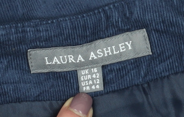 Laura Ashley Women's Blue Cotton Skirt Size 16