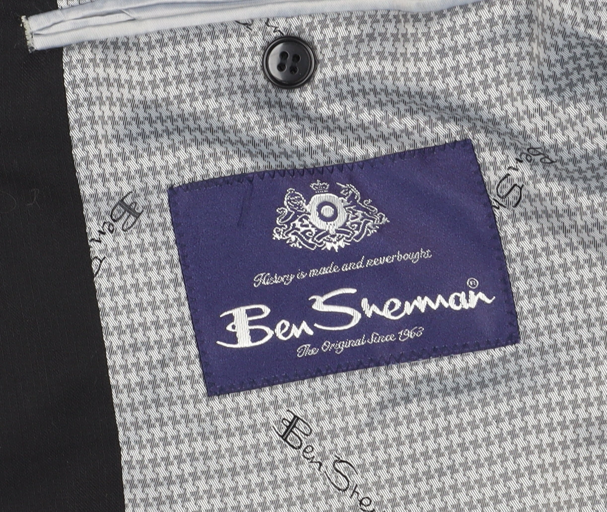 Mens UK Size 38 Ben Sherman Regular Black Suit Jacket