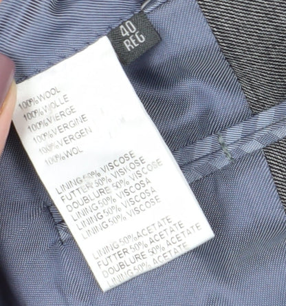 Austin Reed Men's Grey Wool Suit Jacket 40 Regular