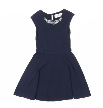 Abercrombie Kids Girls Blue Fit & Flare Dress Medium