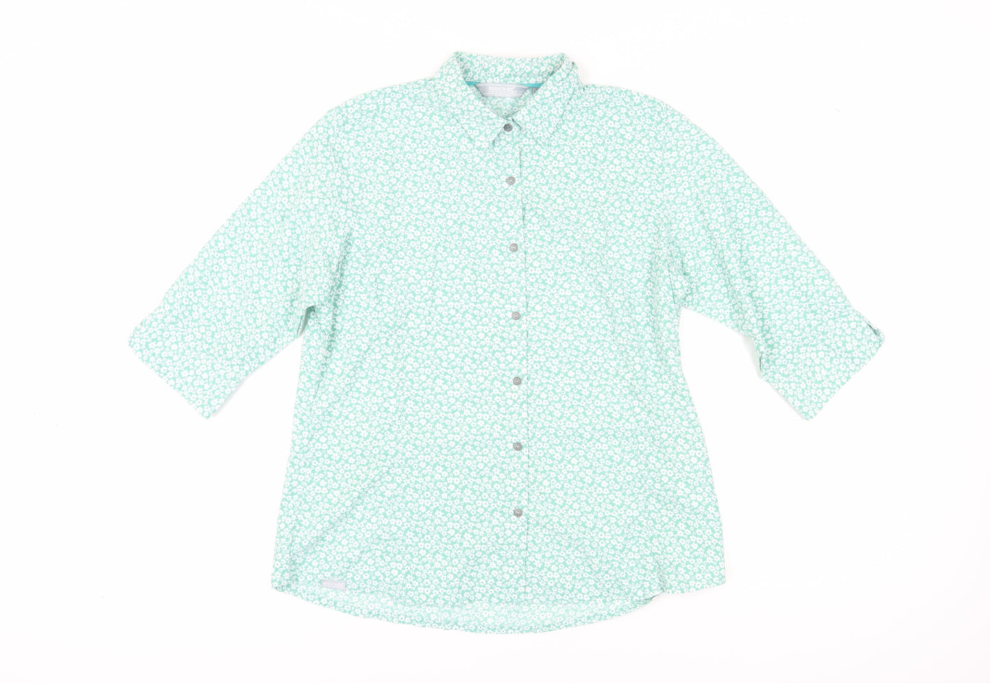 Womens UK Size 12 Regatta Green  Button-Up